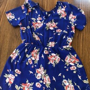 Blue floral romper